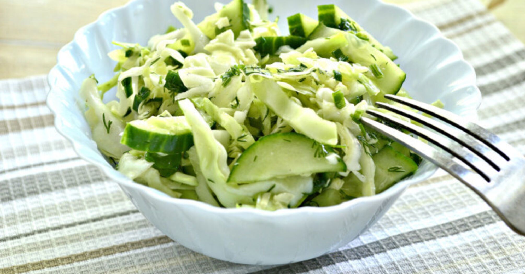 A delicious salad of young cabbage