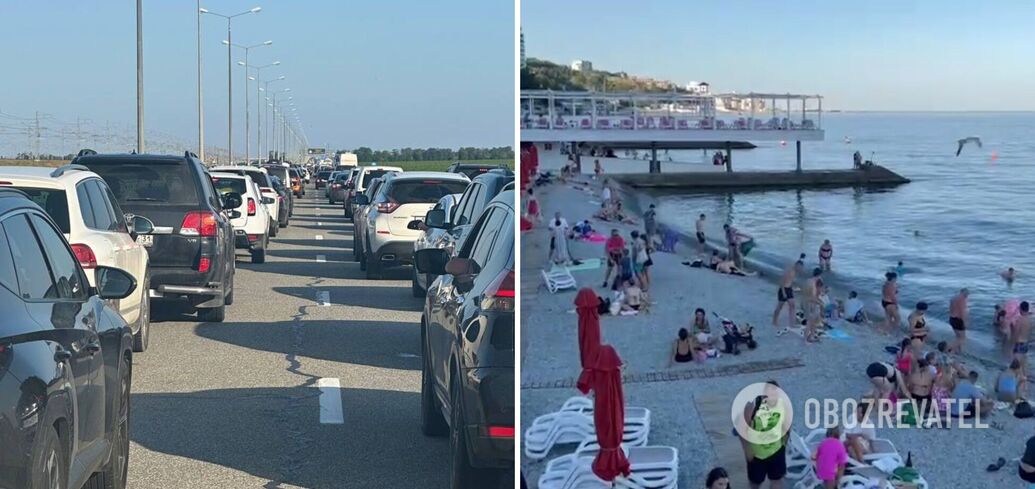 Russians boast of a 3-hour long queue in front of the Crimean bridge: allegedly, tourists have 'dumped' there