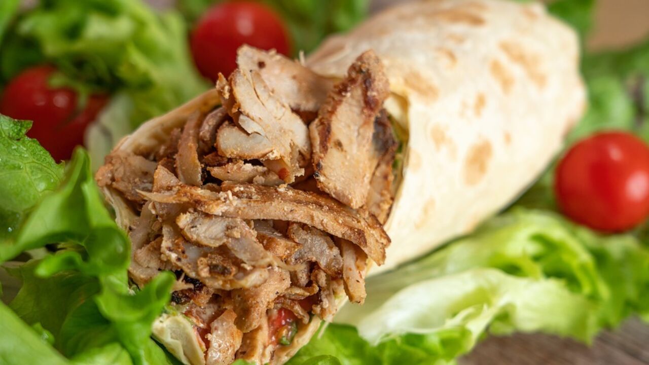 Healthy and juicy homemade shawarma