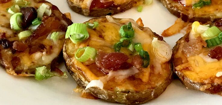 You've never baked potatos like this before: sliced and topped with cheese