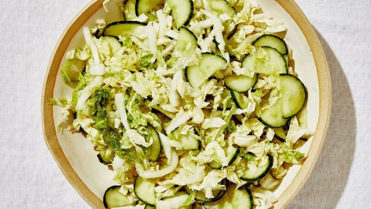 Emerald salad with Chinese cabbage and mayonnaise in 10 minutes