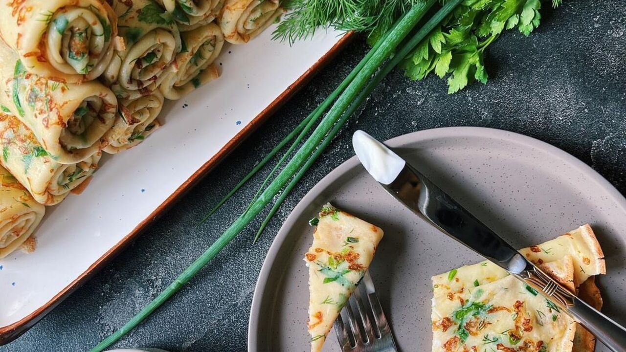 Recipe for pancakes with herbs