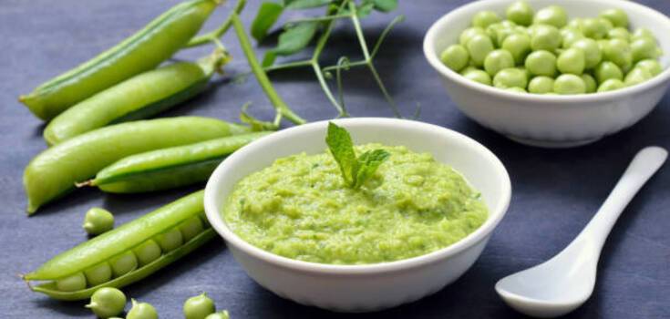 Easy mashed green peas: better than any soup
