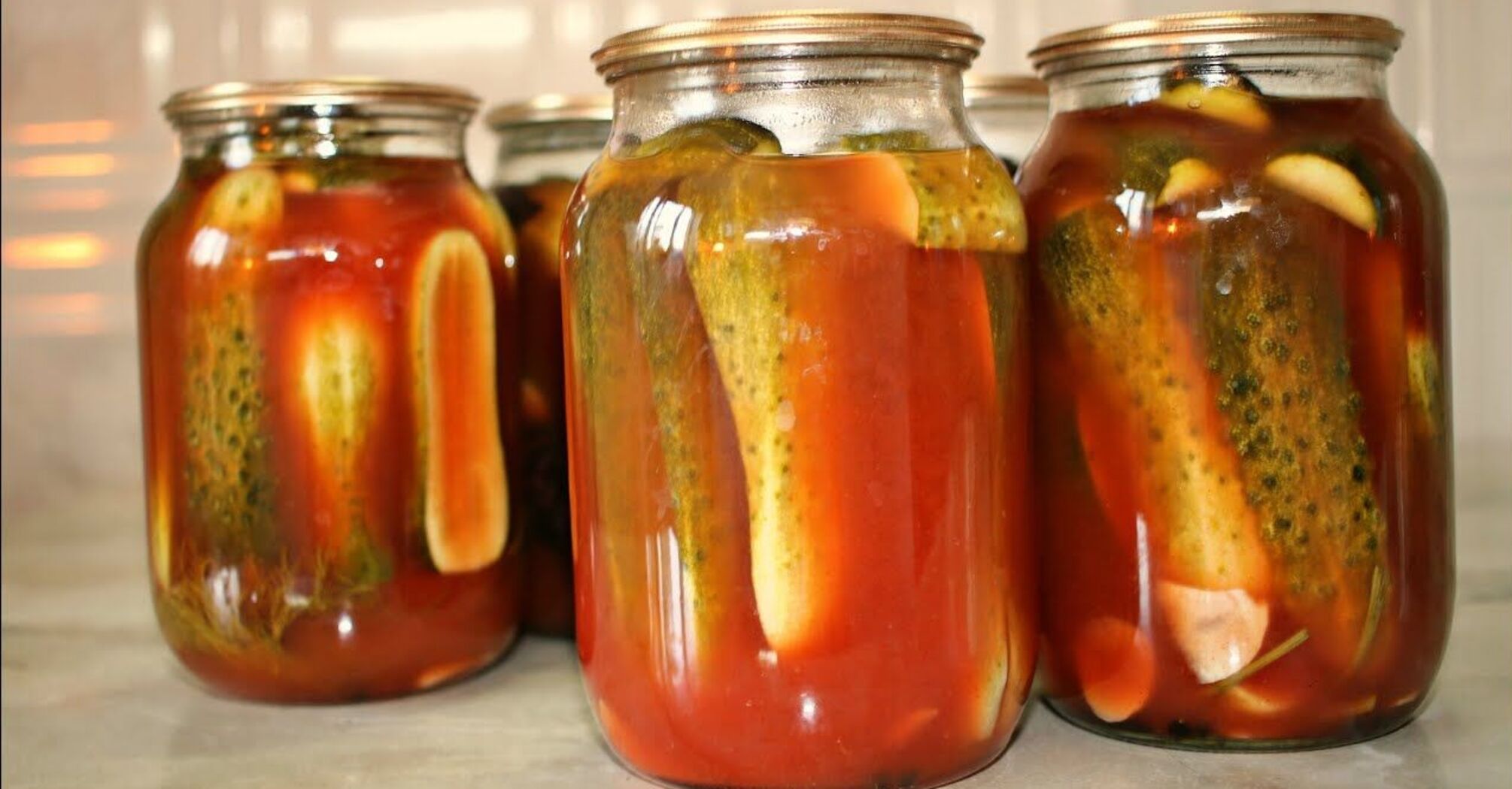 Cucumbers with chili ketchup