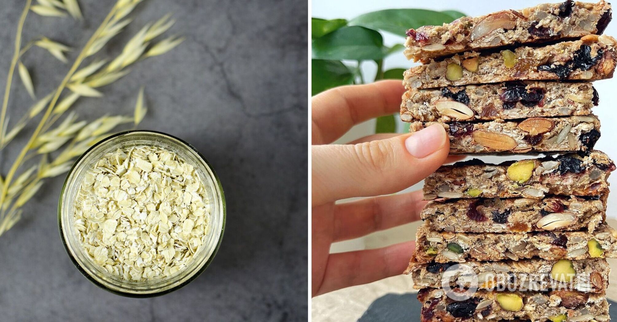 Healthy oatmeal and nut bars
