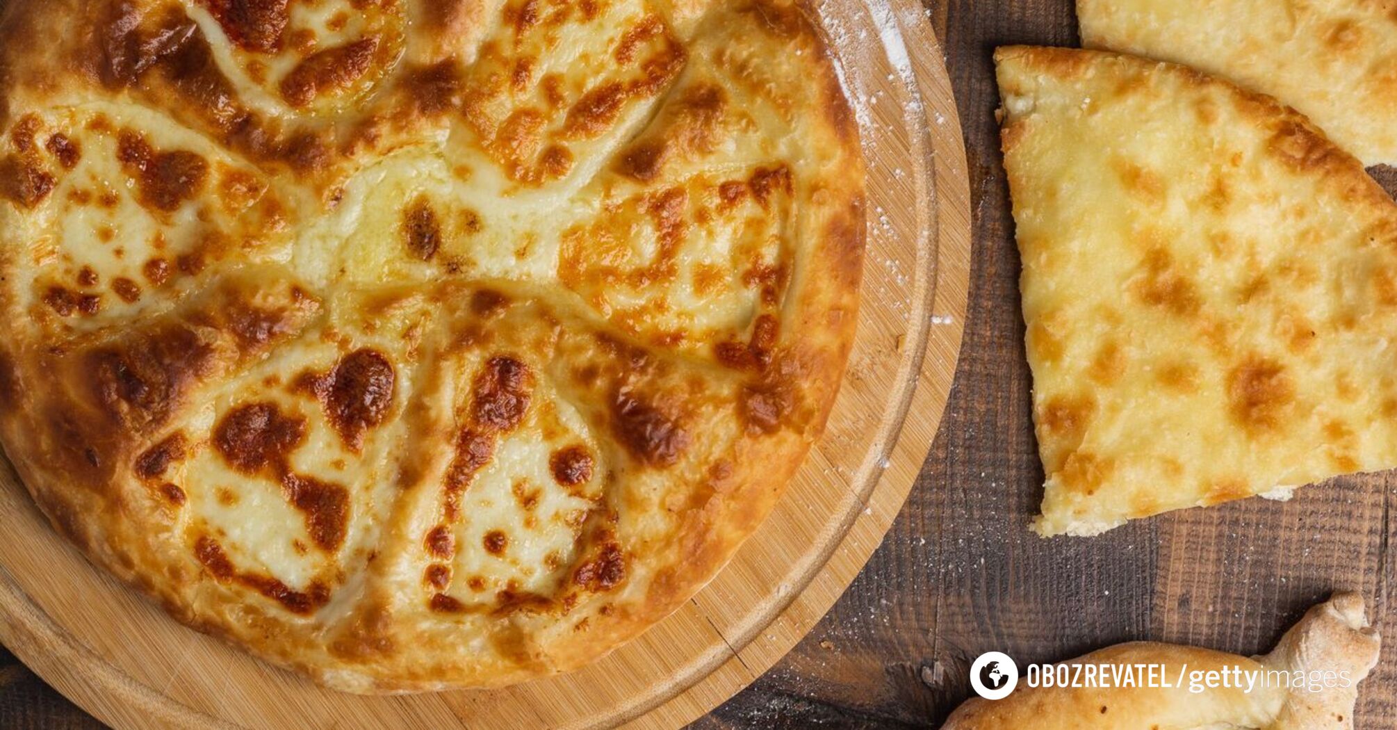 Homemade lazy khachapuri in a pan