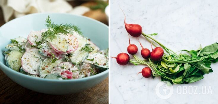 Healthy radish and egg salad in 10 minutes