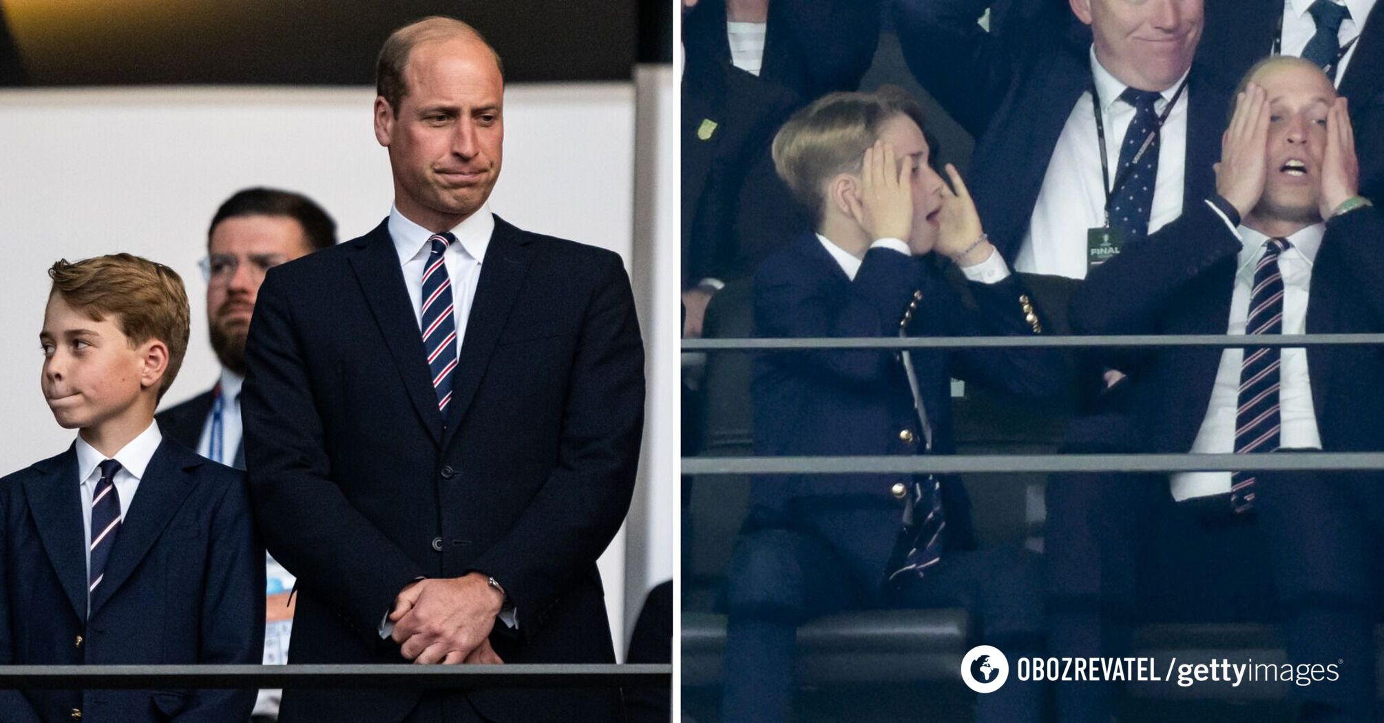 Birds of a feather. Prince William and Prince George could not contain their emotions after England's defeat at Euro 2024