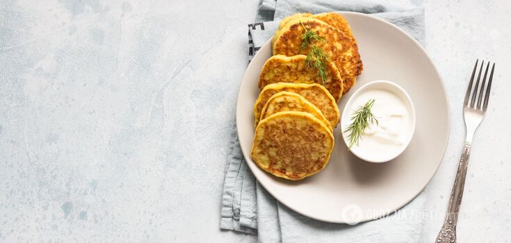 Zucchini pancakes with cheese
