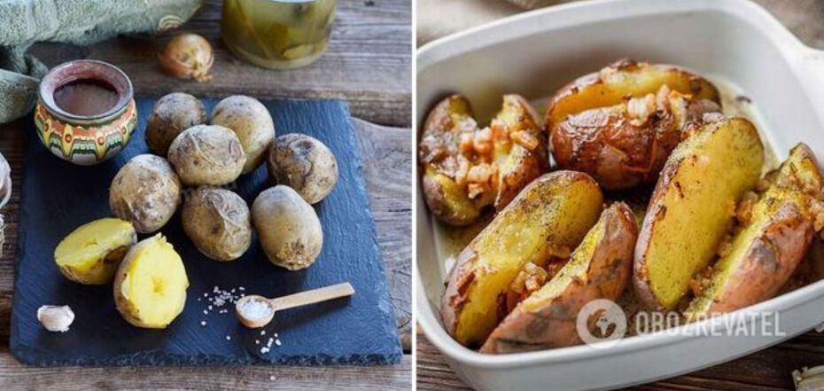 Potatoes in a rustic way