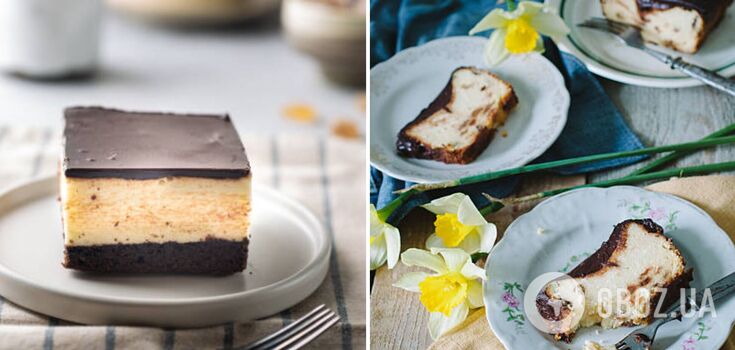 Instead of a casserole: the perfect brownie with cheese for tea
