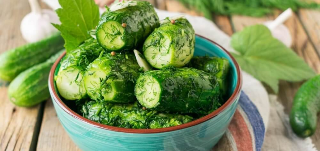 Crispy lightly salted cucumbers