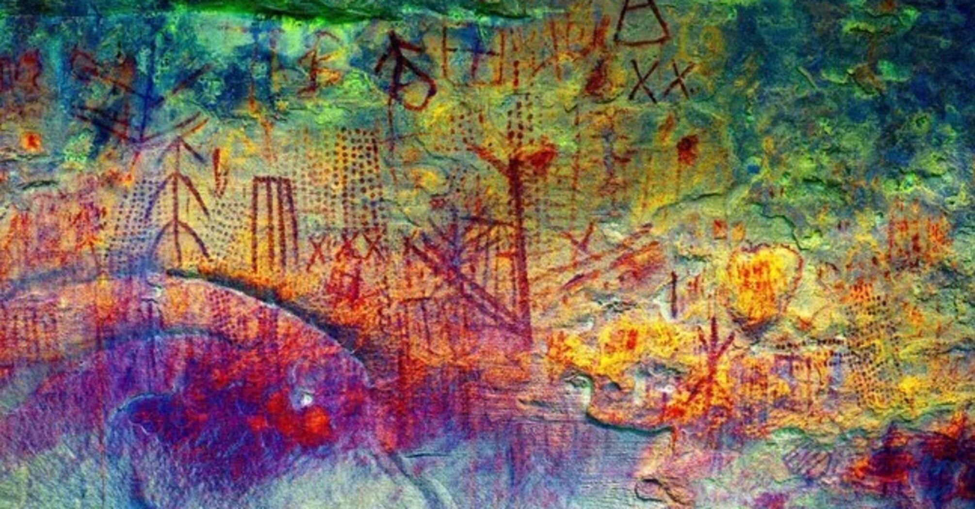 4000-year-old rock paintings. Unique art of a previously unknown culture found in Venezuela