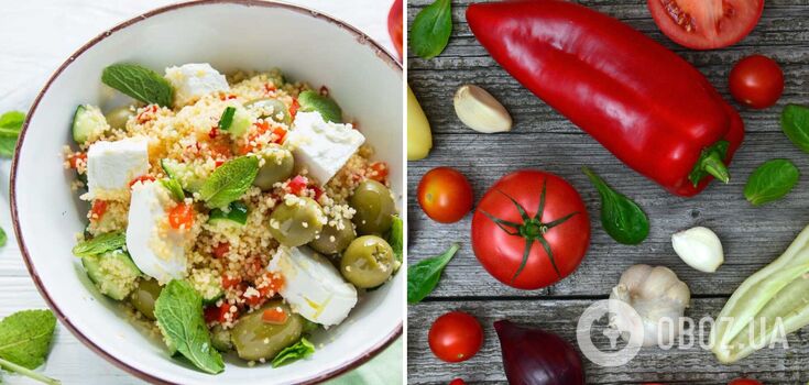 Greek salad with couscous