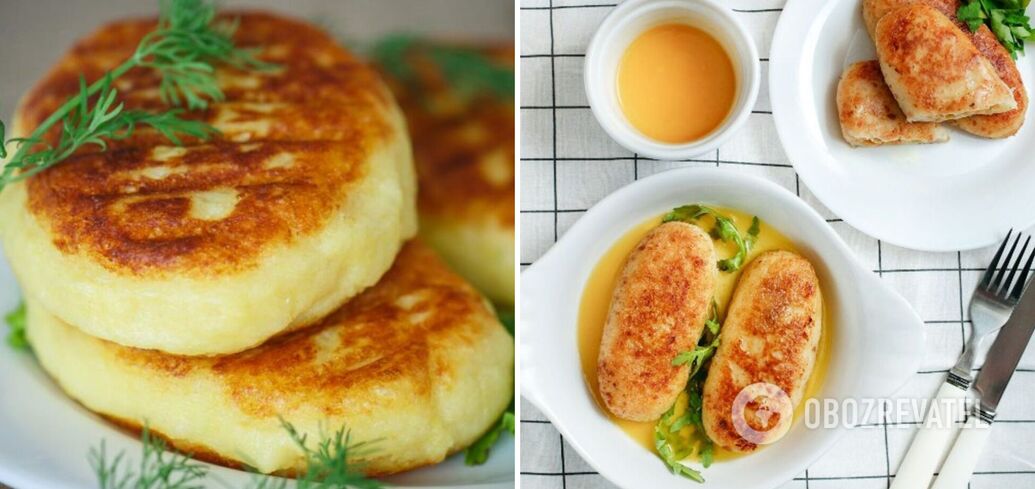 Potato zrazy with chicken liver