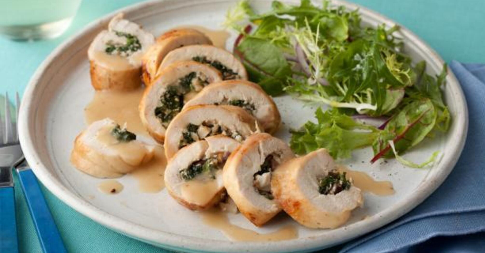 Better than chops: juicy chicken rolls with mushrooms for lunch