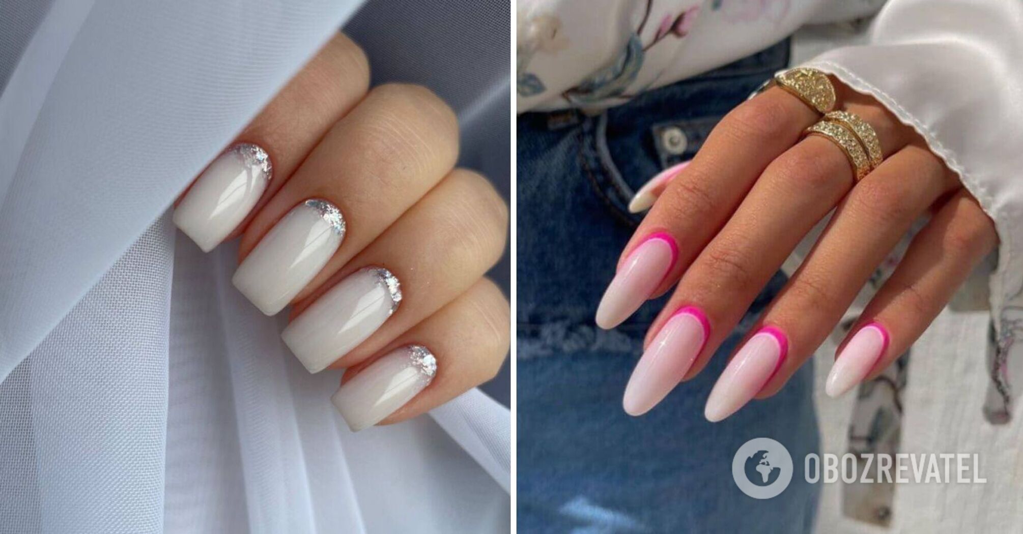 French manicure, but in reverse. 6 nail ideas for those who love originality