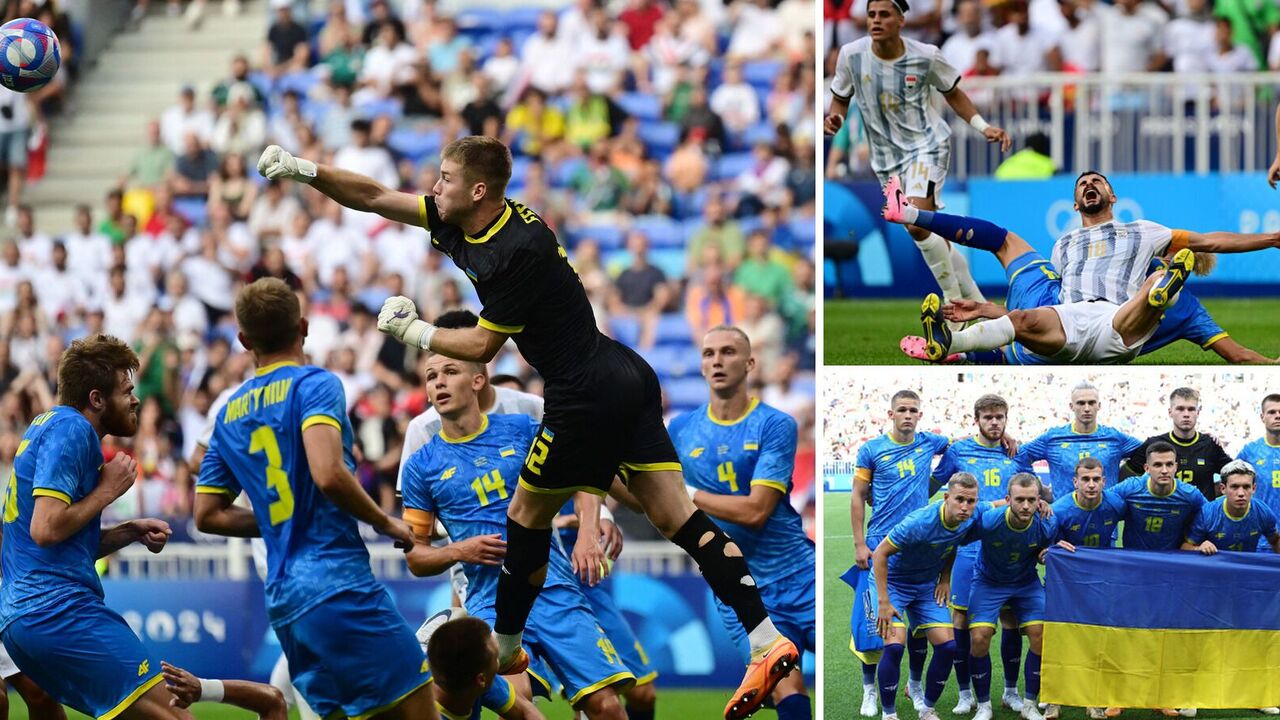The Ukrainian national football team lost to Iraq in a historic match at the start of the 2024 Olympics. Video.