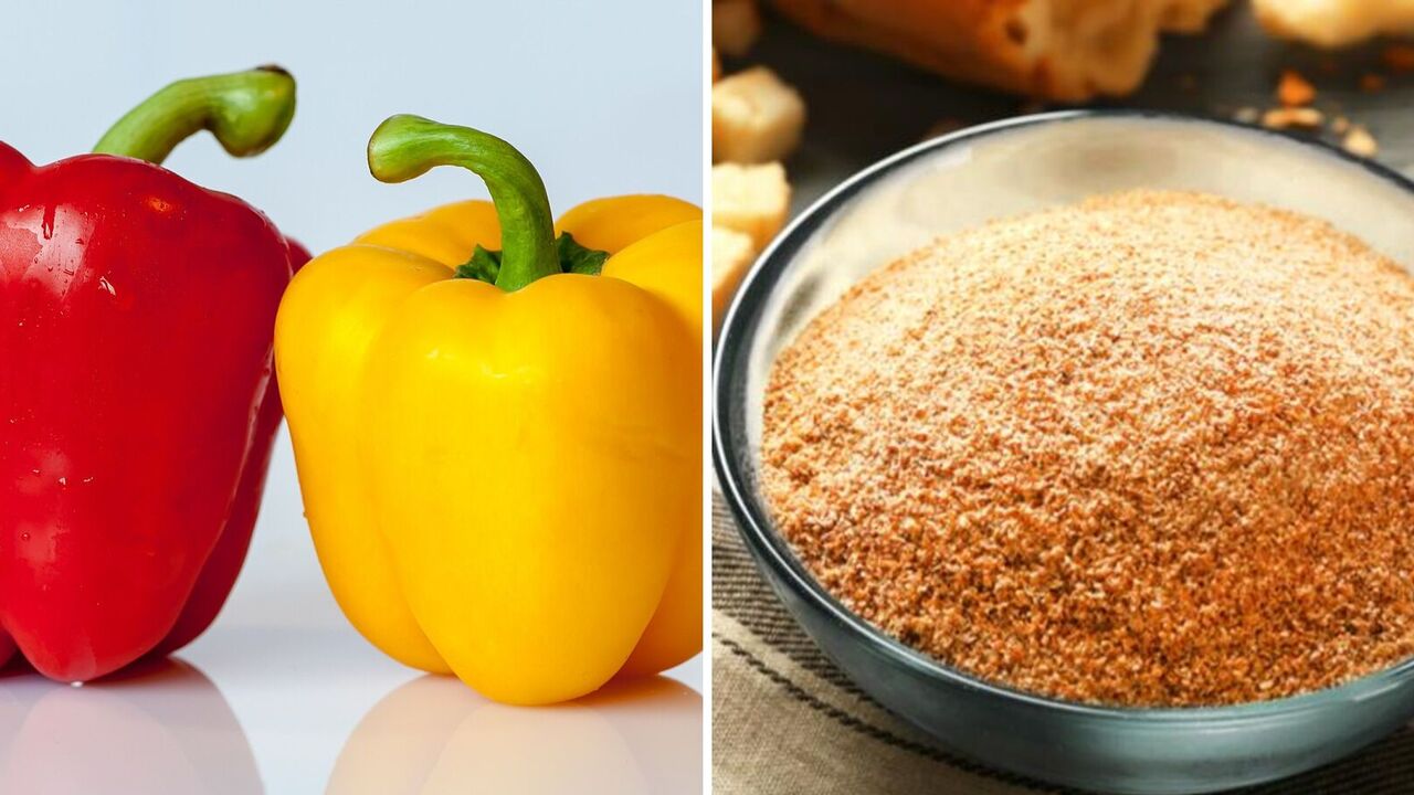Stuffed peppers in breadcrumbs