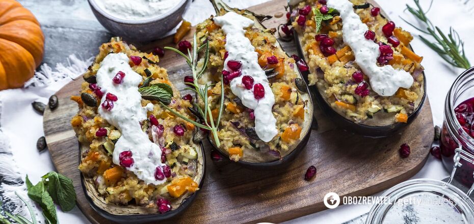 Pieczony bakłażan po grecku