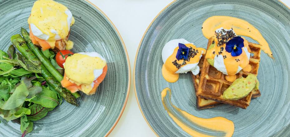 Homemade waffles made from new cabbage