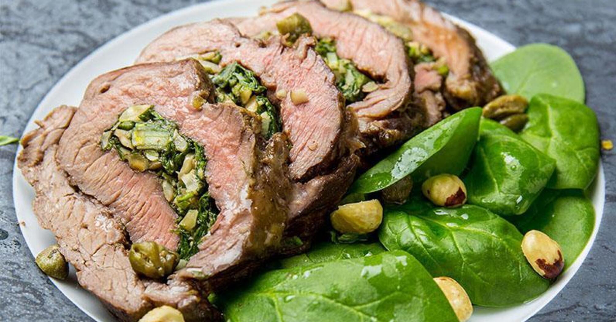 Recipe for meatloaf with spinach and nuts