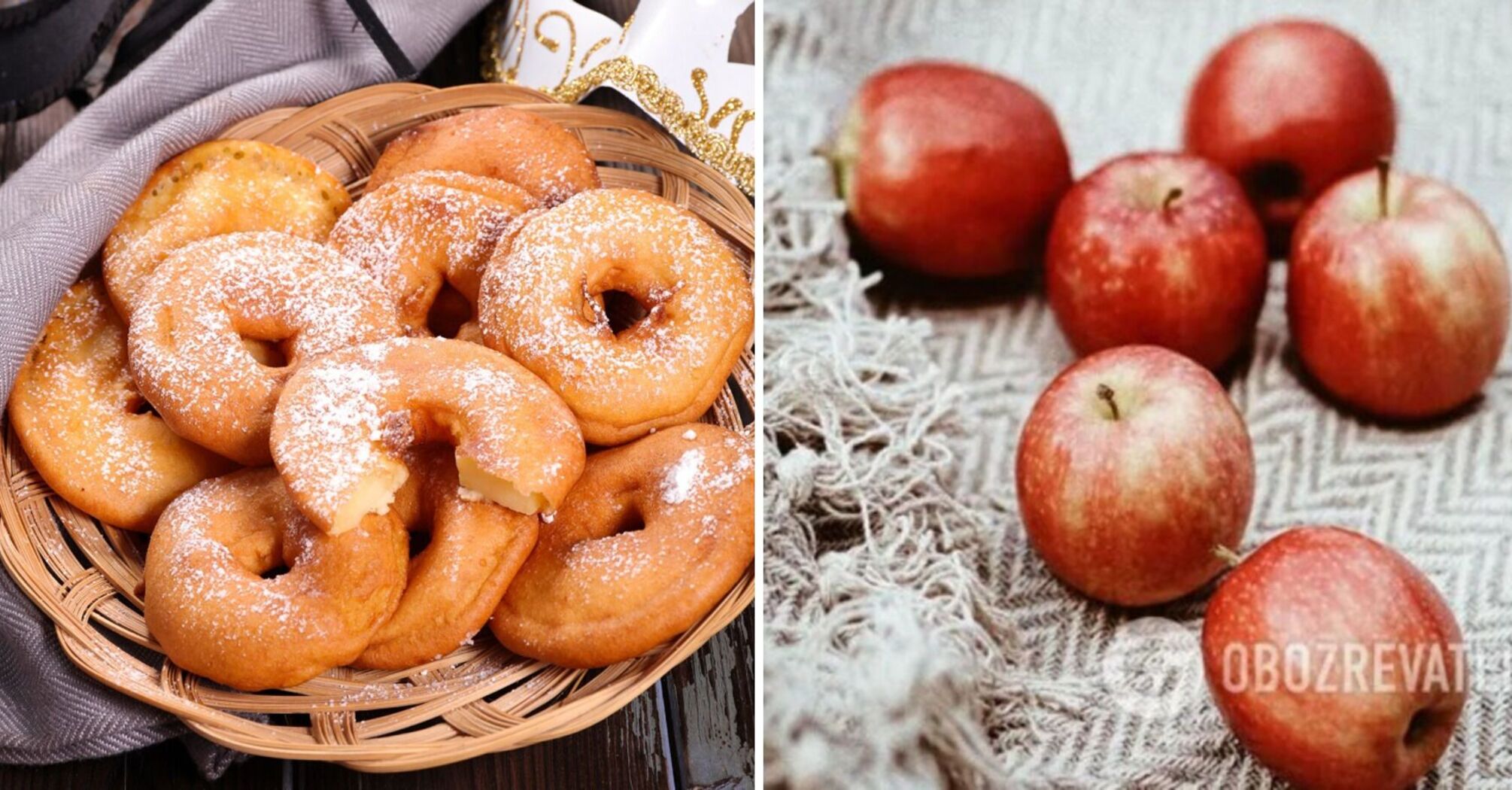 Popular battered apple rings: a dessert without baking