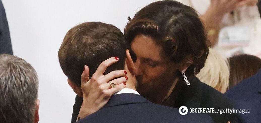 A photo of French President Emmanuel Macron and the Minister of Sports kissing went viral: his wife was standing nearby