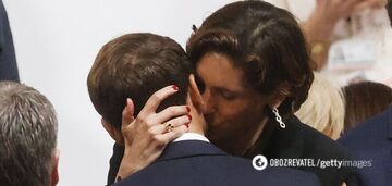 A photo of French President Emmanuel Macron and the Minister of Sports kissing went viral: his wife was standing nearby