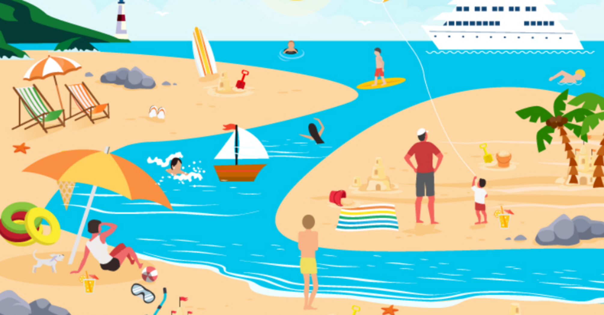 Find all the sand castles: a fun summer puzzle