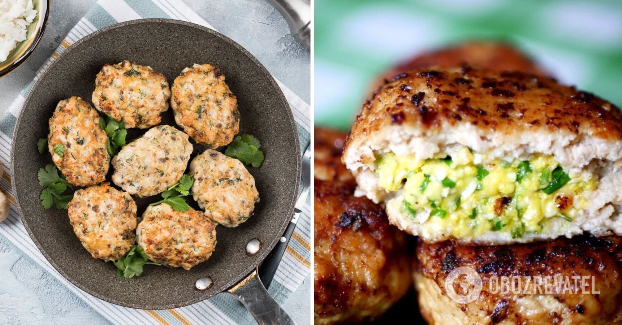 Delicious cutlets with vegetable filling