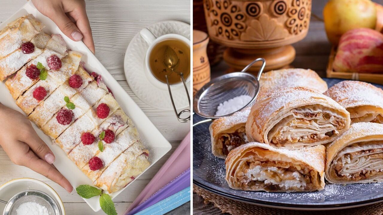 Delicious apple and cottage cheese roll for breakfast for tea: what to make with pita bread