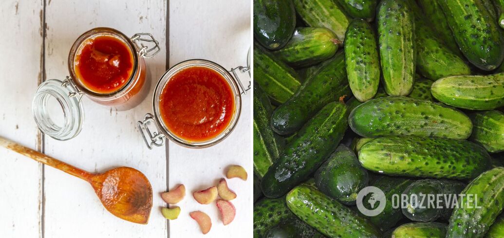 Cucumbers with ketchup for the winter