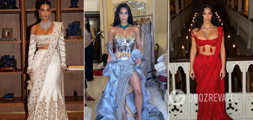 Kim Kardashian pokazała szczegóły luksusowego diamentowego stroju na "ślub roku" indyjskich miliarderów. Zdjęcie