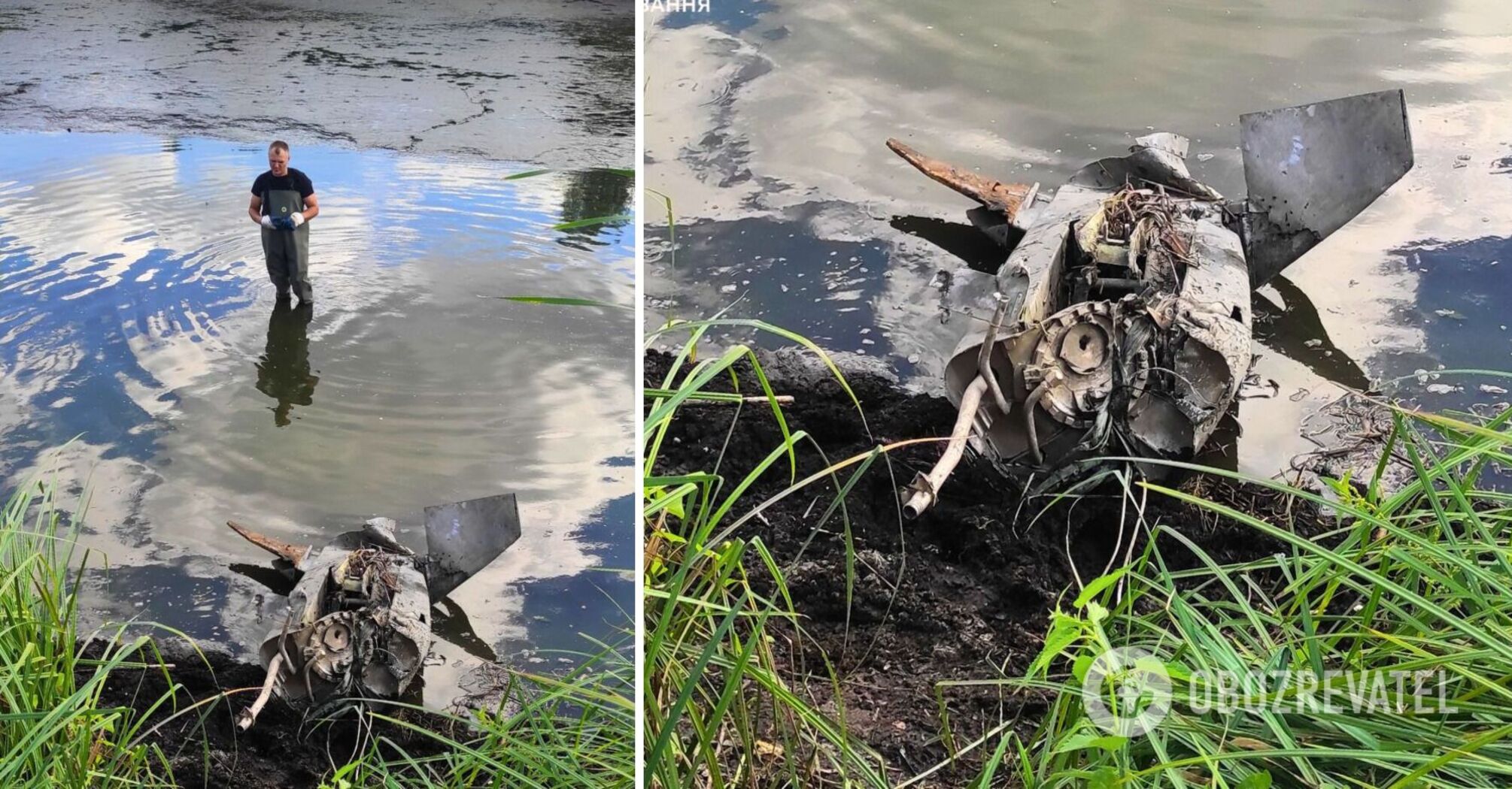 Missile debris found in one of the lakes in Kyiv