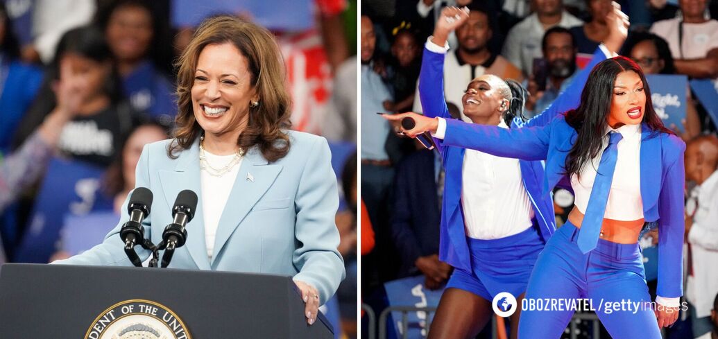 The famous rapper performed at Kamala Harris's campaign rally and caused outrage online