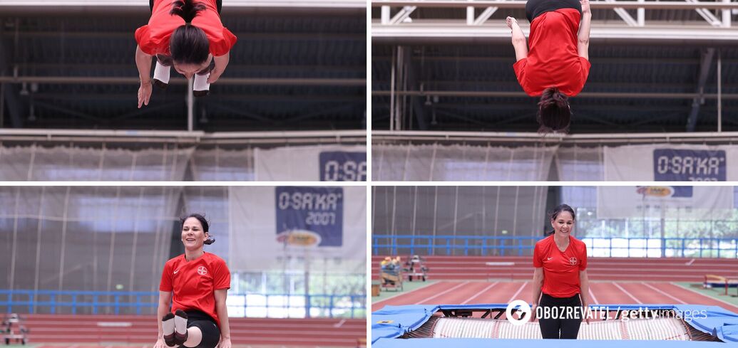German Foreign Minister does a double flip on a trampoline and wows the web. Video