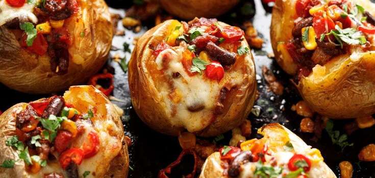 Baked new potatoes with cheese and garlic sauce: the easiest recipe