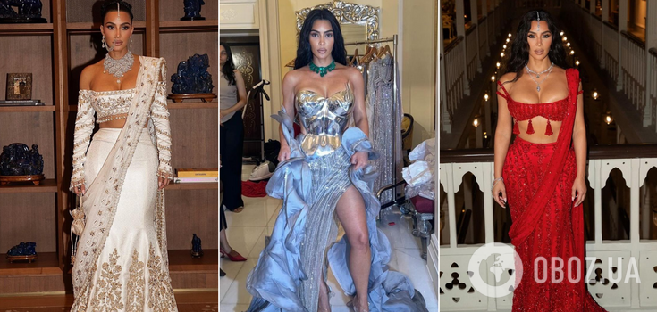 Kim Kardashian pokazała szczegóły luksusowego diamentowego stroju na "ślub roku" indyjskich miliarderów. Zdjęcie