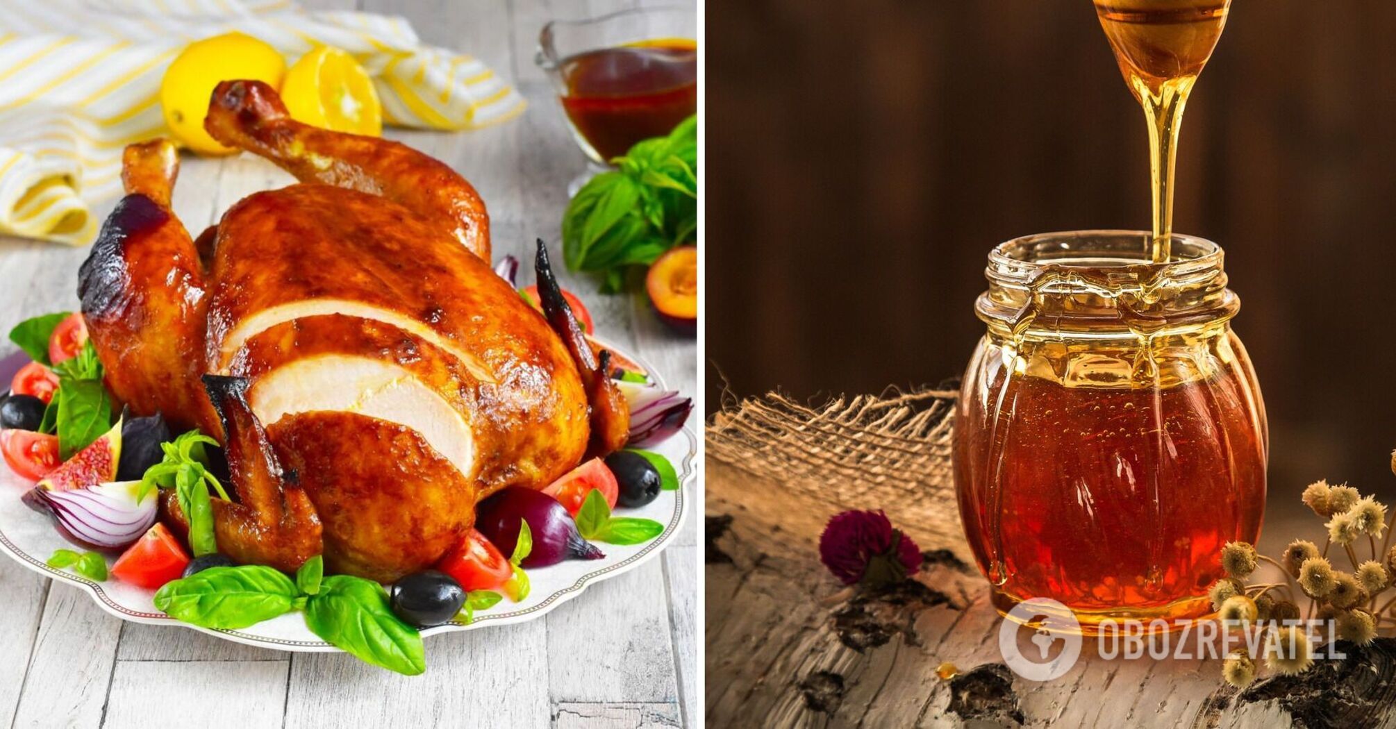 Baked chicken with honey