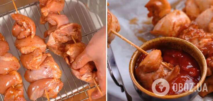 A recipe for easy-to-cook chicken kebabs on skewers