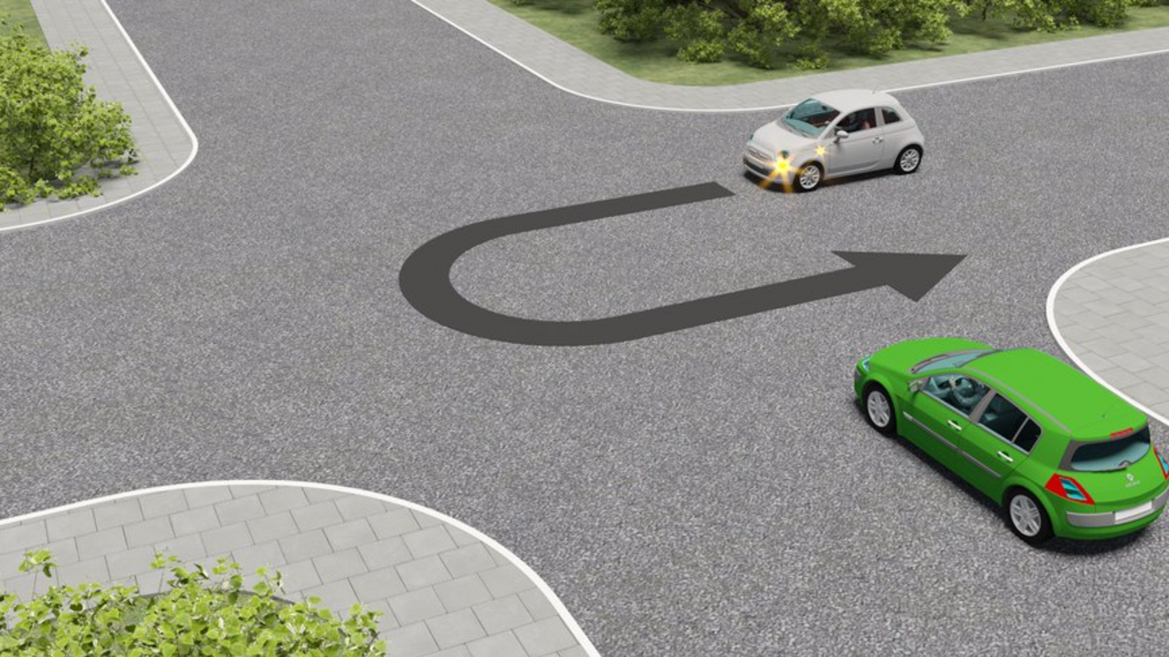 Which car will pass the intersection first? Traffic rules problem with an unobvious answer