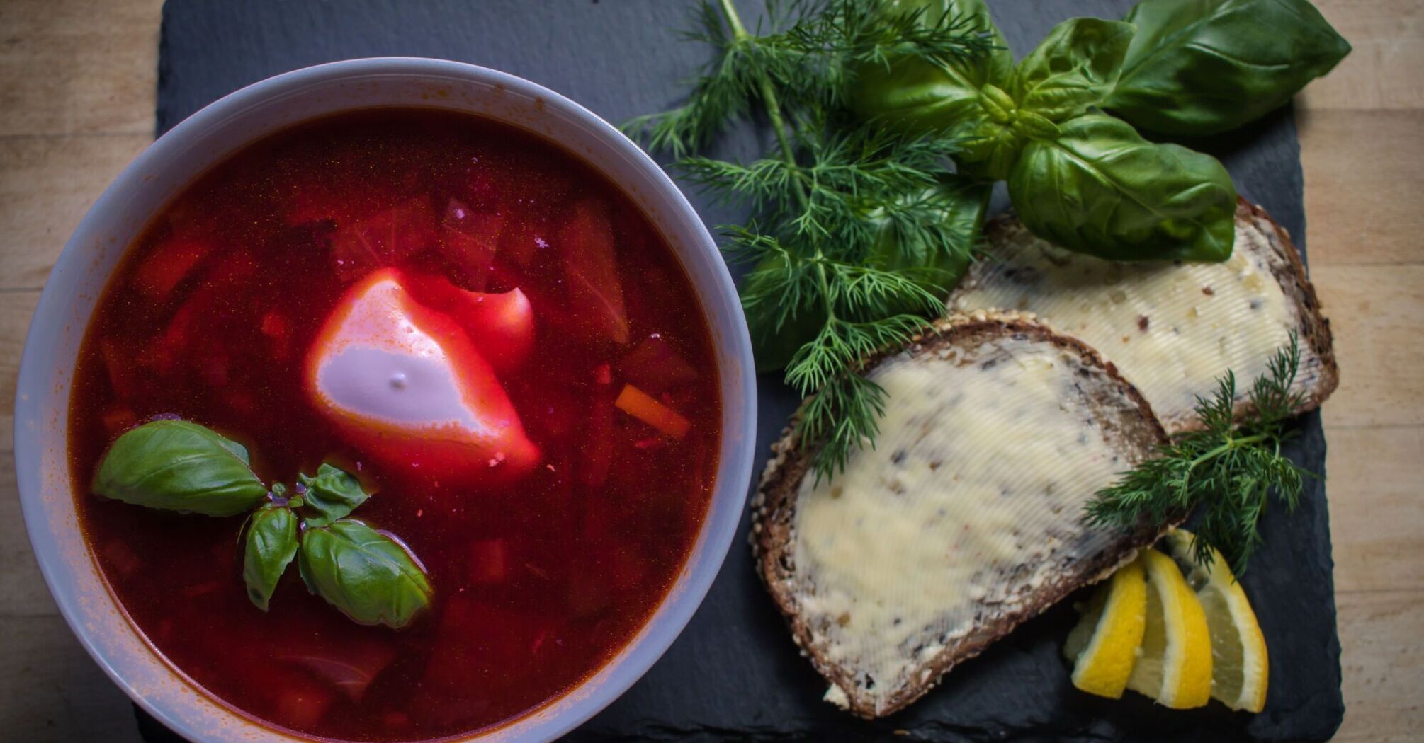 Homemade borscht