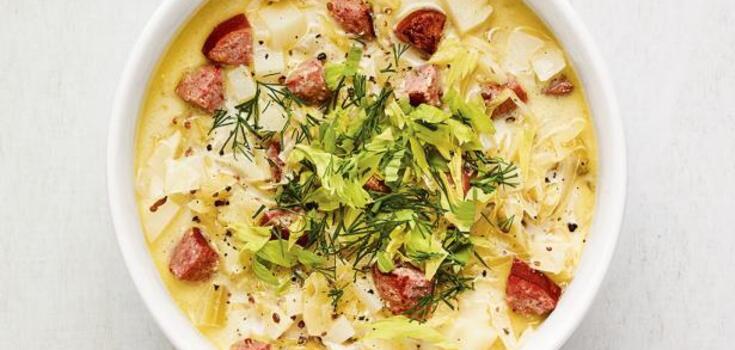 What cereal to add to cabbage soup so that it is hearty and rich