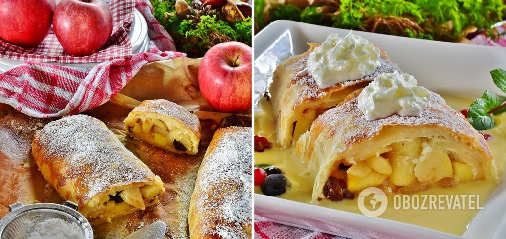 Apple strudel: the recipe for the right thin dough and the history of the dessert
