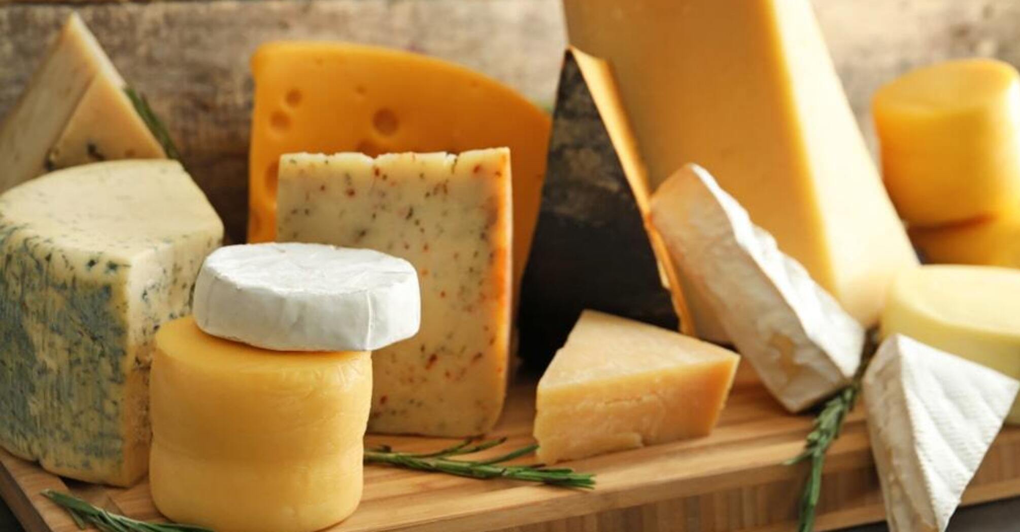 Different types of cheeses