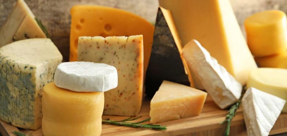 Different types of cheeses