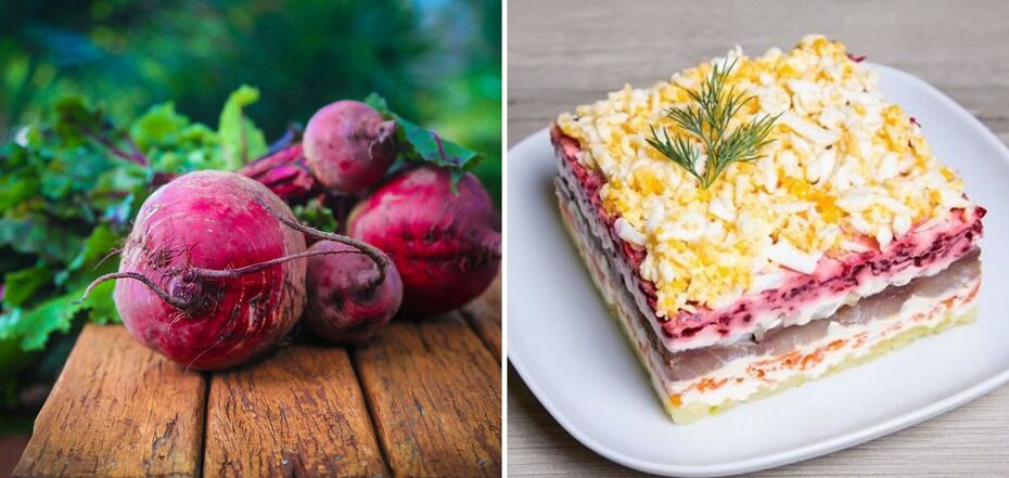 Salad with herring and beets