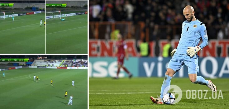 In the Conference League, the goalkeeper scored a fantastic goal with a direct kick from his own goal. Video