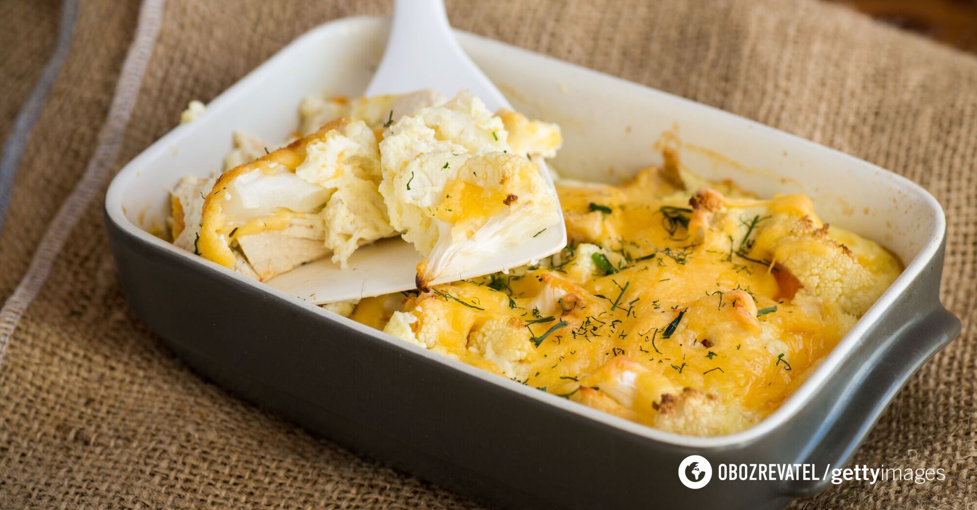 Crispy cauliflower in a cheese breading